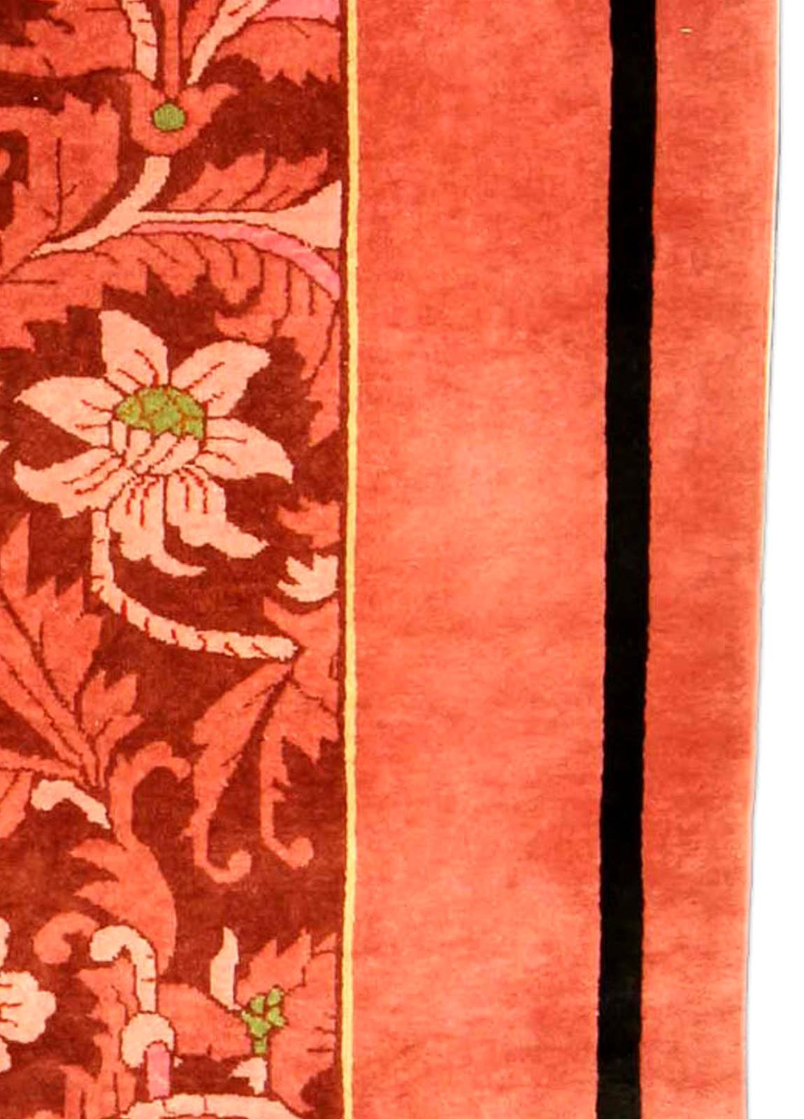 20th Century Red Vintage Chinese Art Deco Carpet