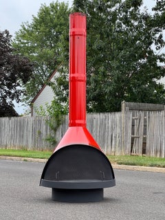 Poêle à bois à cône rouge Vintage de Temco