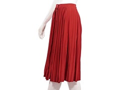 Red Vintage Gucci Pleated Skirt