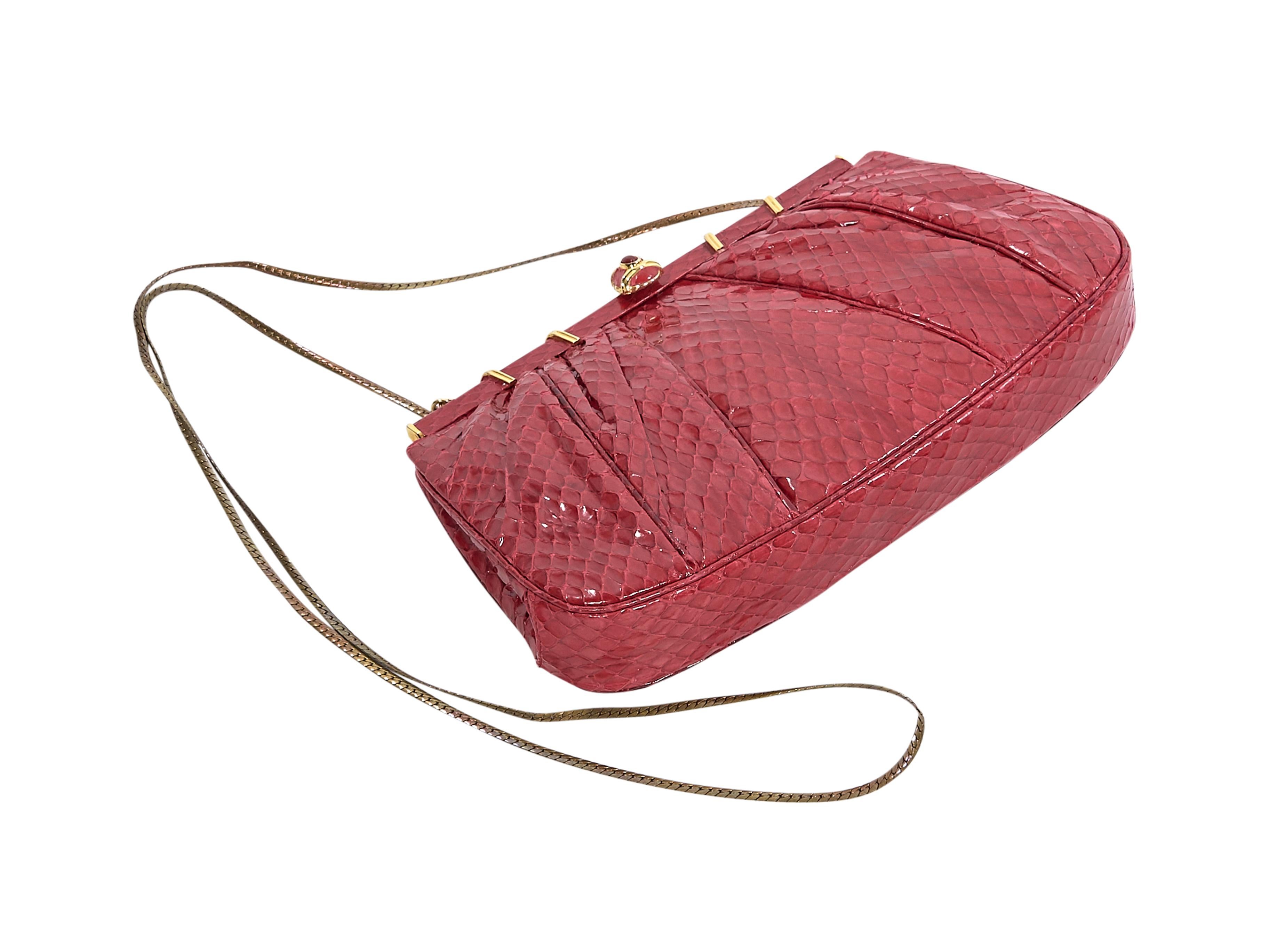 Red Vintage Judith Leiber Snakeskin Clutch In Good Condition In New York, NY