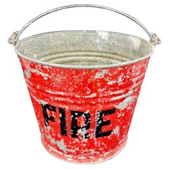 Secchio antincendio in metallo rosso Vintage Cestino per la spazzatura o Wine Cooler