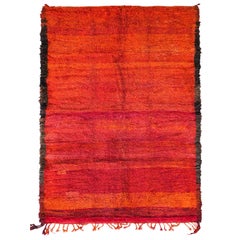 Red Vintage Moroccan Berber Rug from 70s  100% wool  7.2x12.5 Ft 220x315 Cm