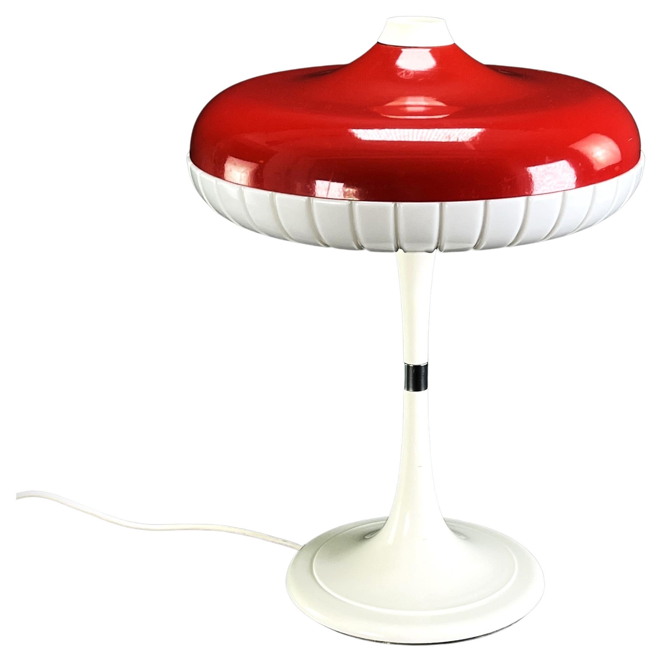 Red Vintage Mushroom Desk Lamp from Siemens, Modell Siform, 1960s For Sale