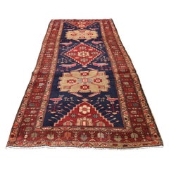 Red Vintage North West Persian with Peacocks & Birds Wide Runner Hand Knotted Or