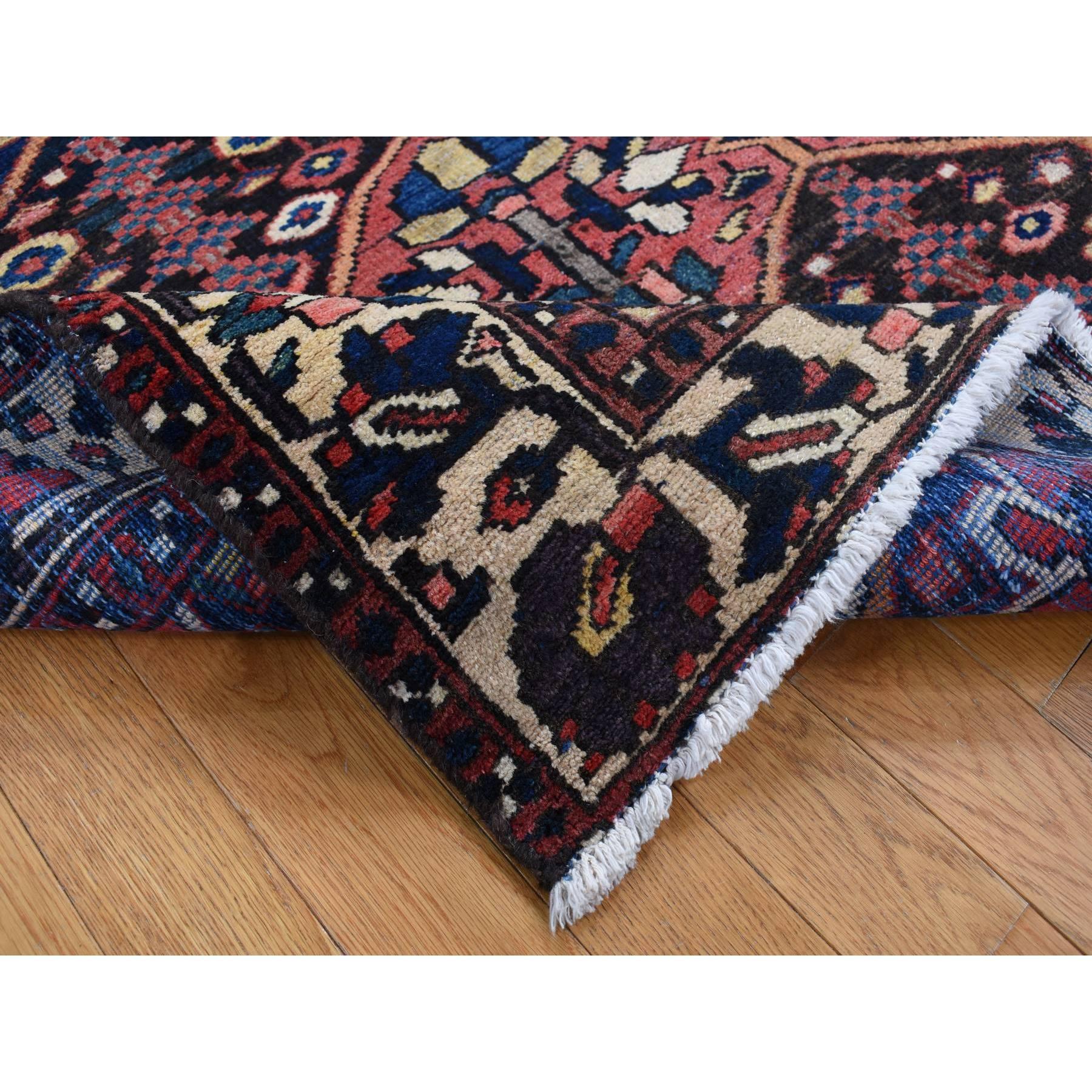 Mid-20th Century Red Vintage Persian Bakhtiar Garden Design Full Pile and Clean Hand Knotted Rug For Sale