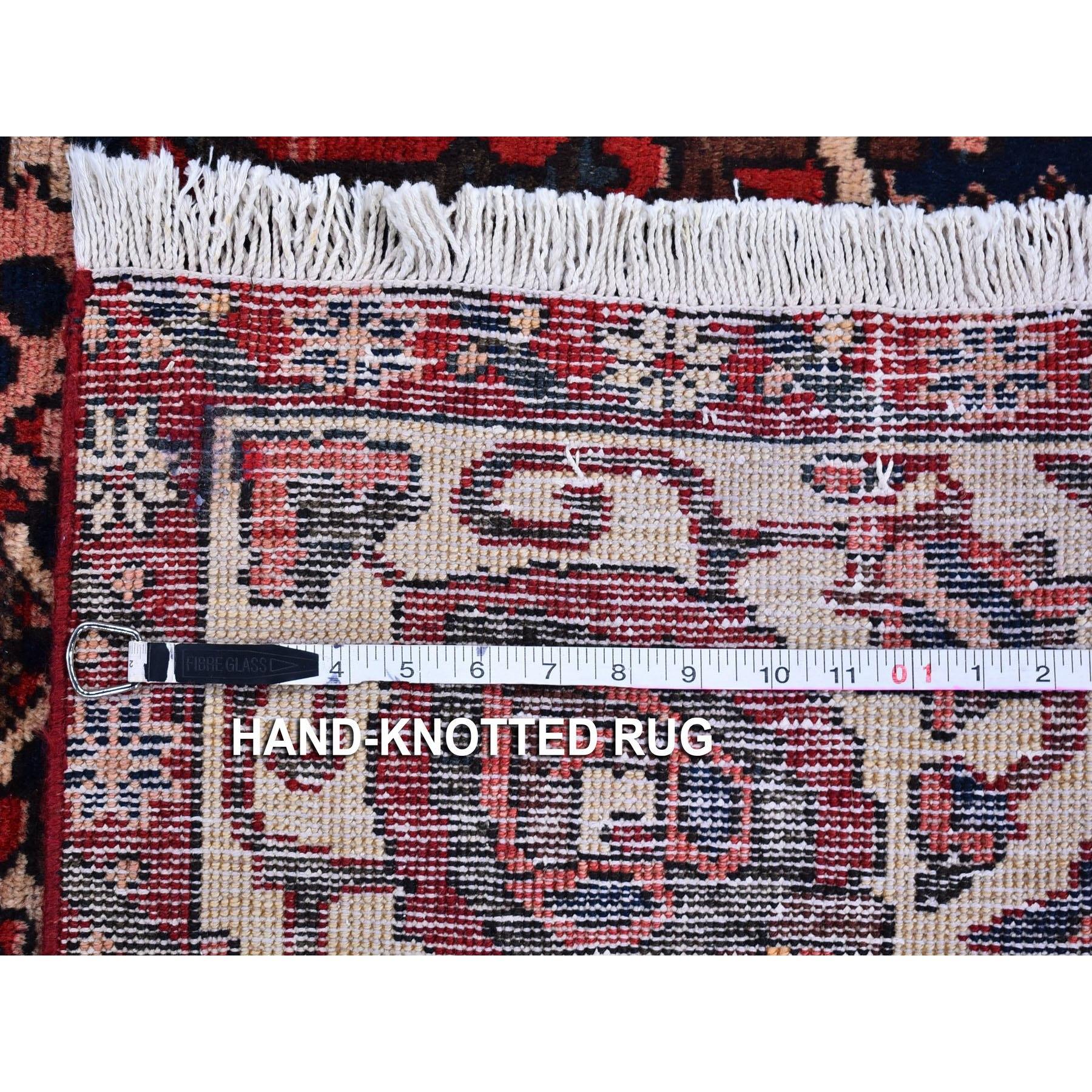 Red Vintage Persian Bakhtiar Good Condition Abrash Pure Wool Hand Knotted Rug For Sale 5