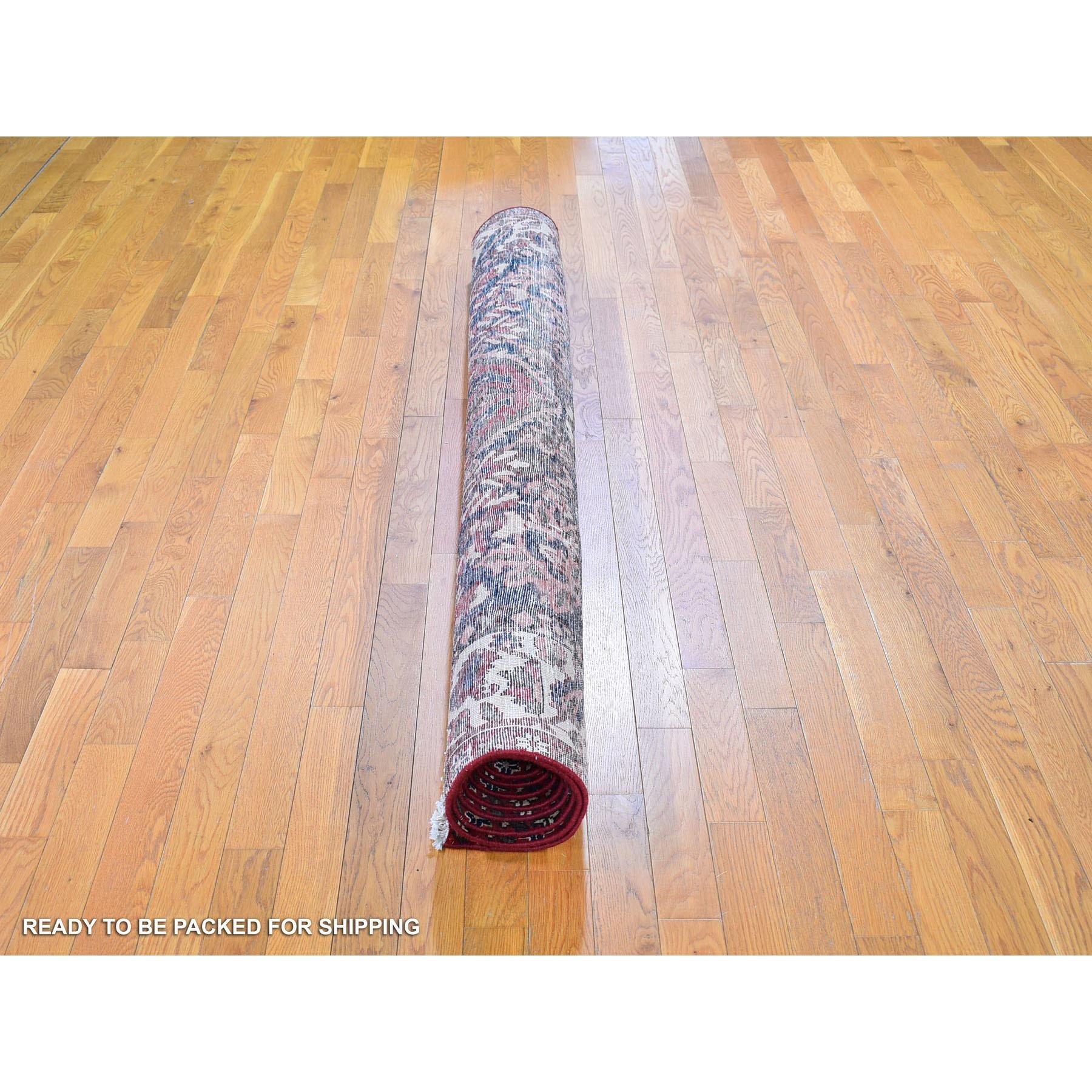 Roter handgeknüpfter persischer Bakhtiar-Teppich aus reiner Wolle in Rot, guter Zustand im Angebot 2