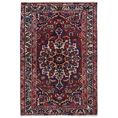 Red Vintage Persian Bakhtiari Even Wear Pure Wool Hand Knotted Oriental Rug