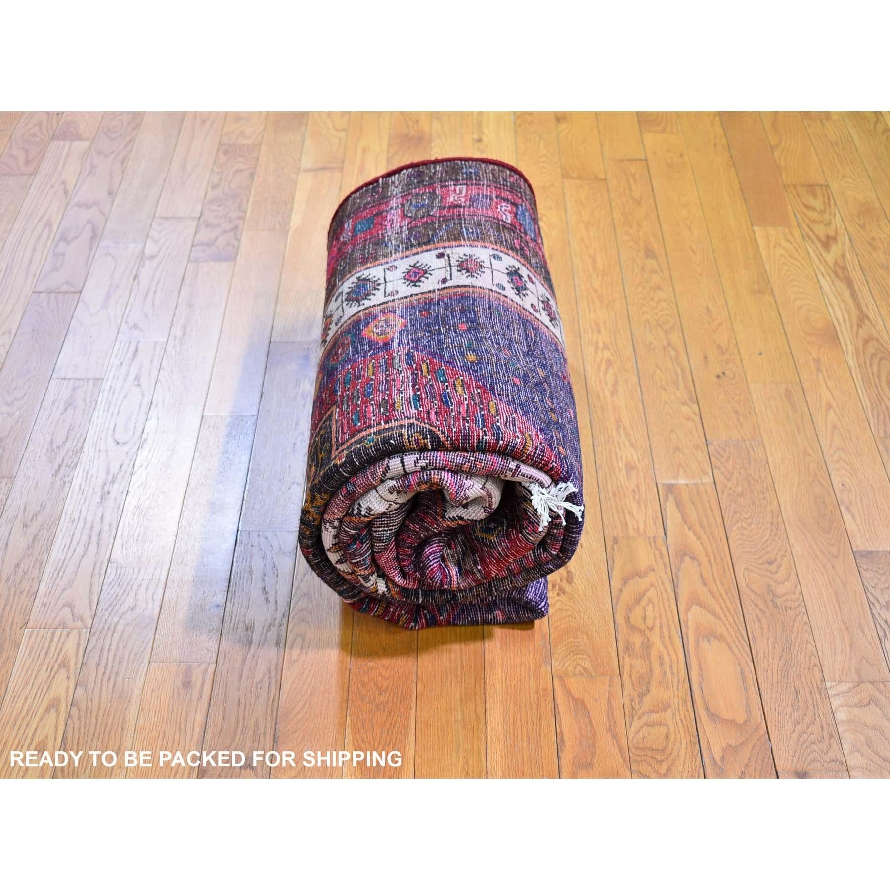Roter persischer Hamadan-Teppich aus Wolle, handgeknüpft, vollflorig, in Rot (Handgeknüpft) im Angebot