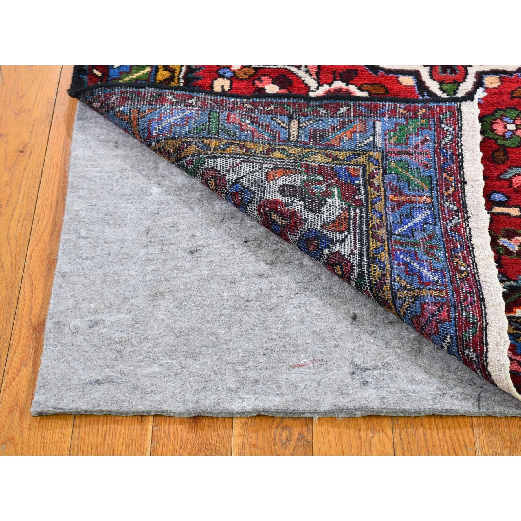 Medieval Red Vintage Persian Hamadan Flower Design Pure Wool Hand Knotted Oriental Rug For Sale