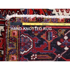 Rot Vintage Persisch Heriz Seiten gereinigt weiche Wolle handgeknüpftes Gefühl Rustic Rug