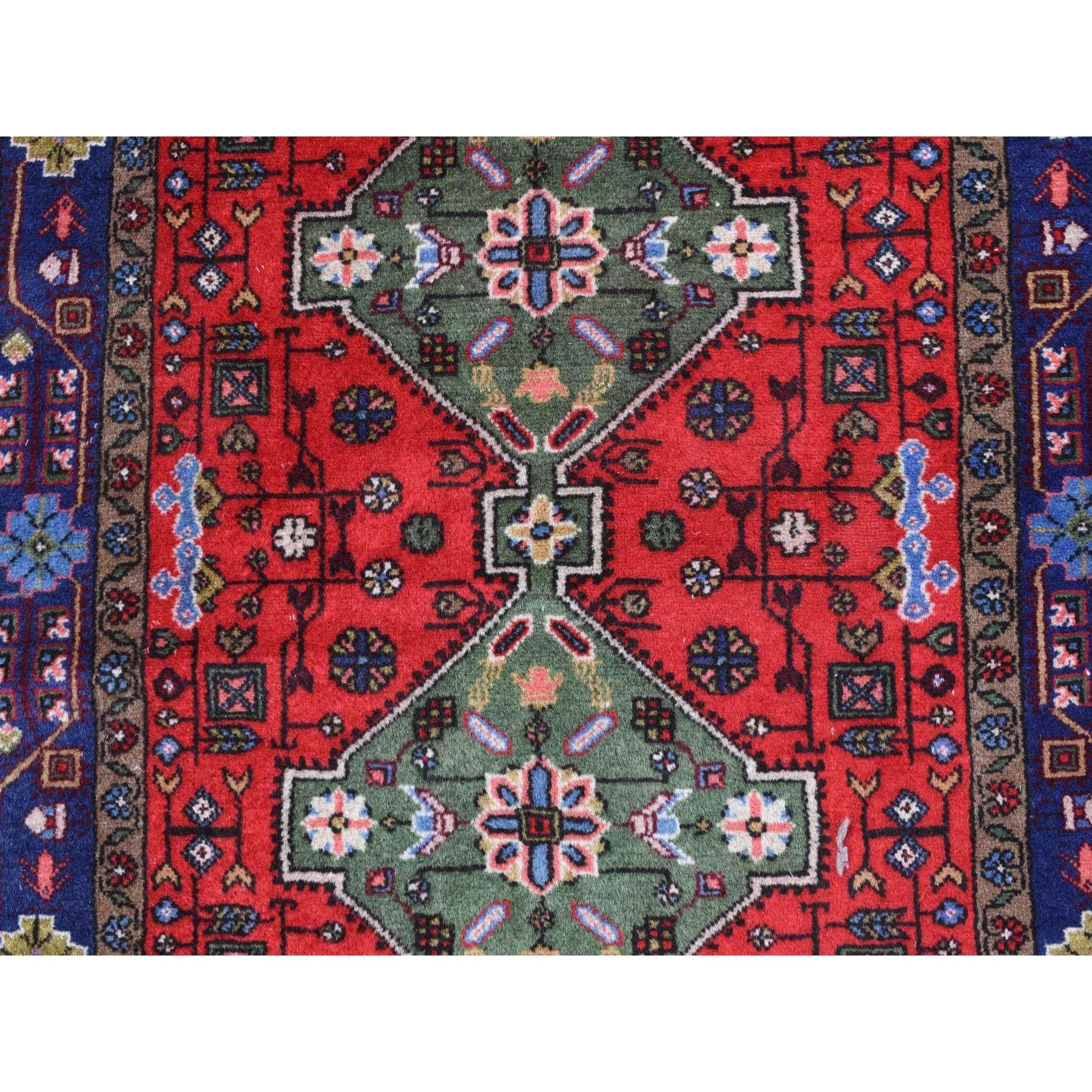 Mid-20th Century Red Vintage Persian Navahand Pure Wool Hand Knotted Soft and Clean Oriental Rug For Sale