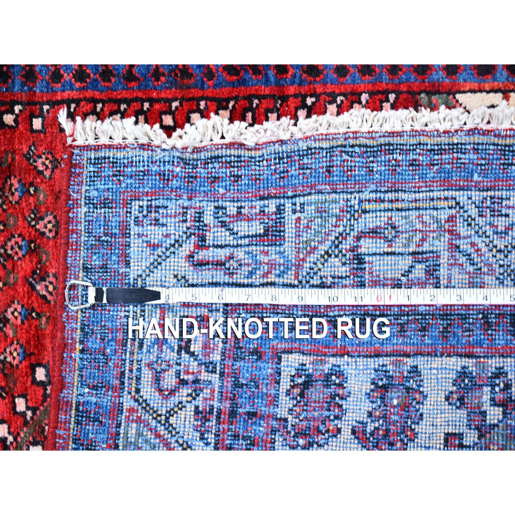 Late 20th Century Red Vintage Persian Sarouk Mir Good Condition Pure Wool Hand Knotted Rug For Sale