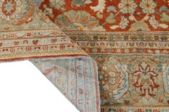 Red Vintage Persian Tabriz Handmade Wool Rug