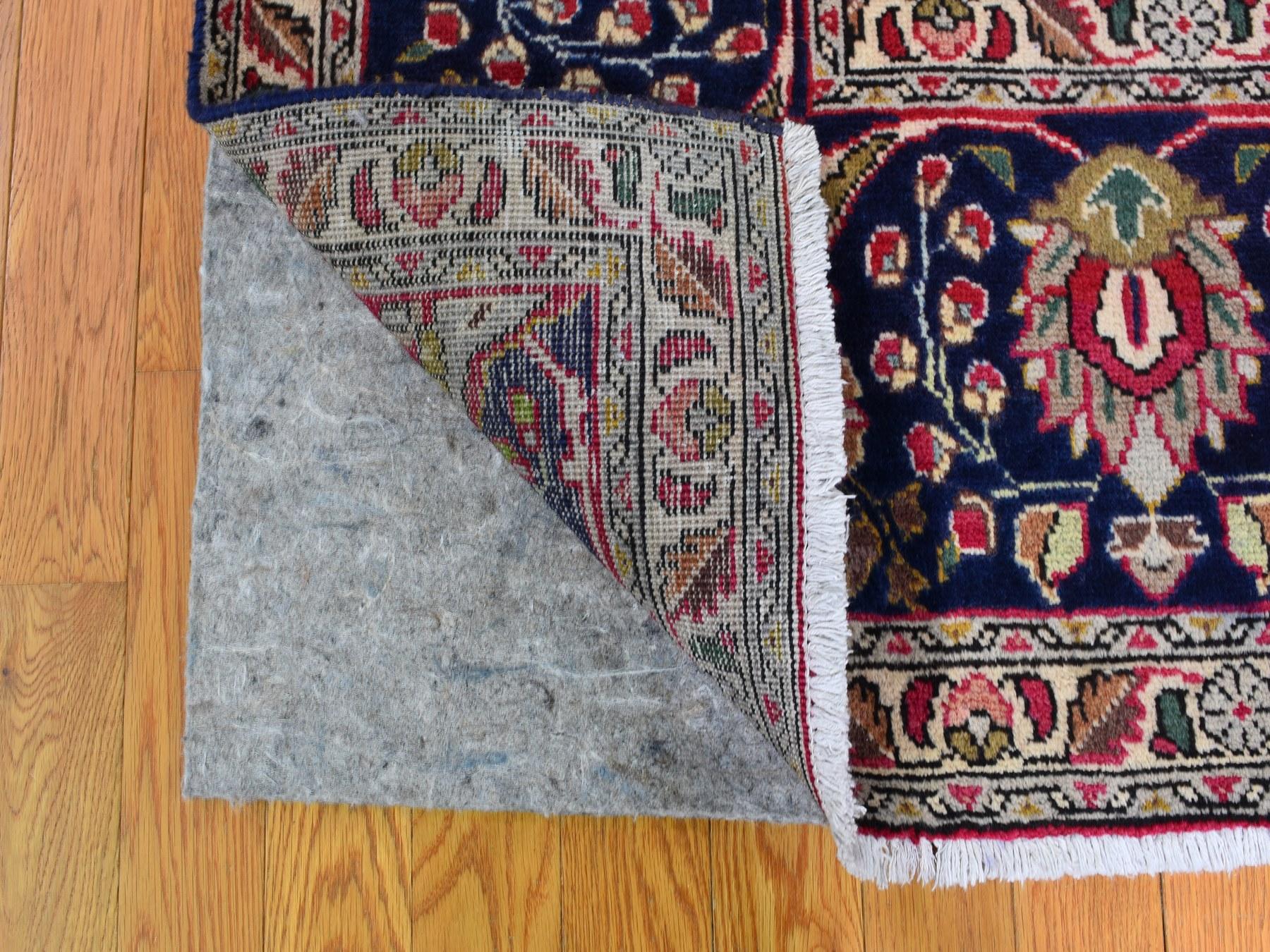 Red Vintage Persian Tabriz Open Field with Medallion Hand Knotted Oriental Rug In Good Condition In Carlstadt, NJ