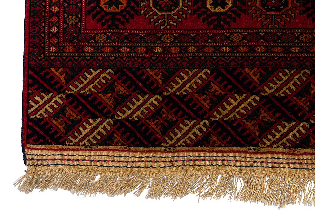 Wool Bukhara Rug Red Vintage Color For Sale