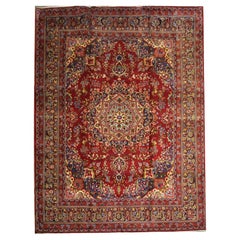 Red Vintage Rug Oriental Handmade Carpet Wool Living Room Rug