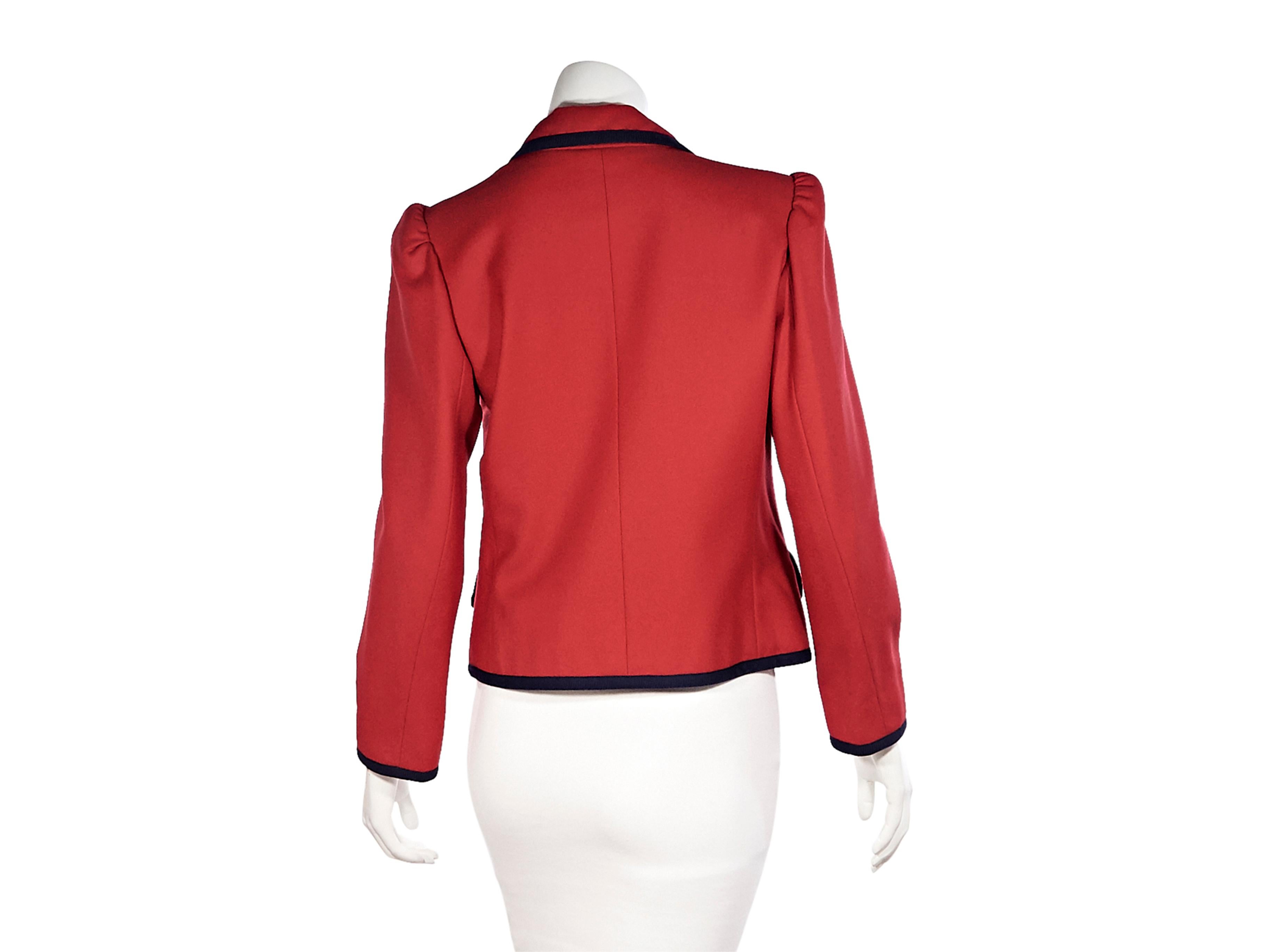 Red Vintage Saint Laurent Wool Jacket In Good Condition In New York, NY
