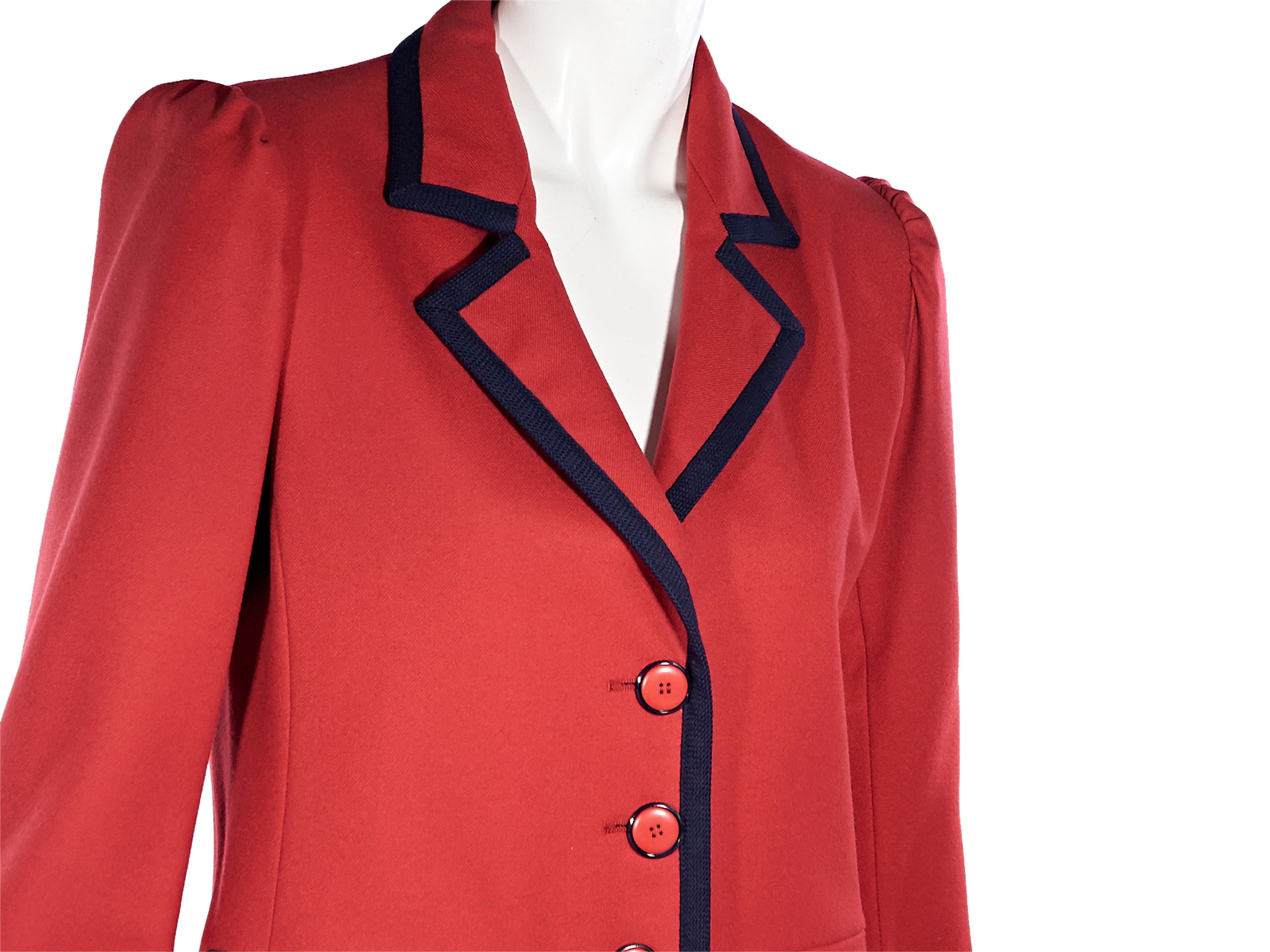 Women's Red Vintage Saint Laurent Wool Jacket