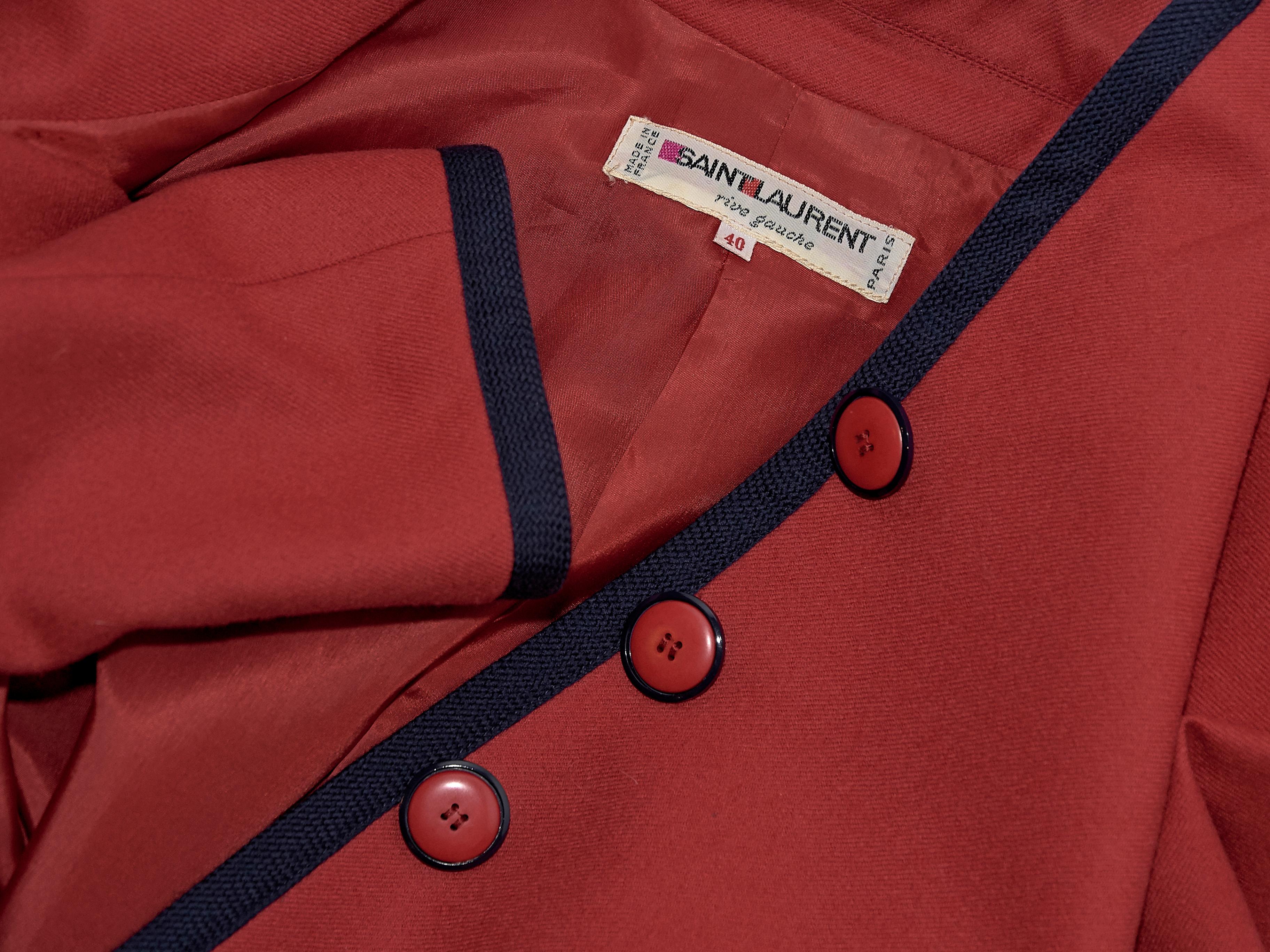 Red Vintage Saint Laurent Wool Jacket 1