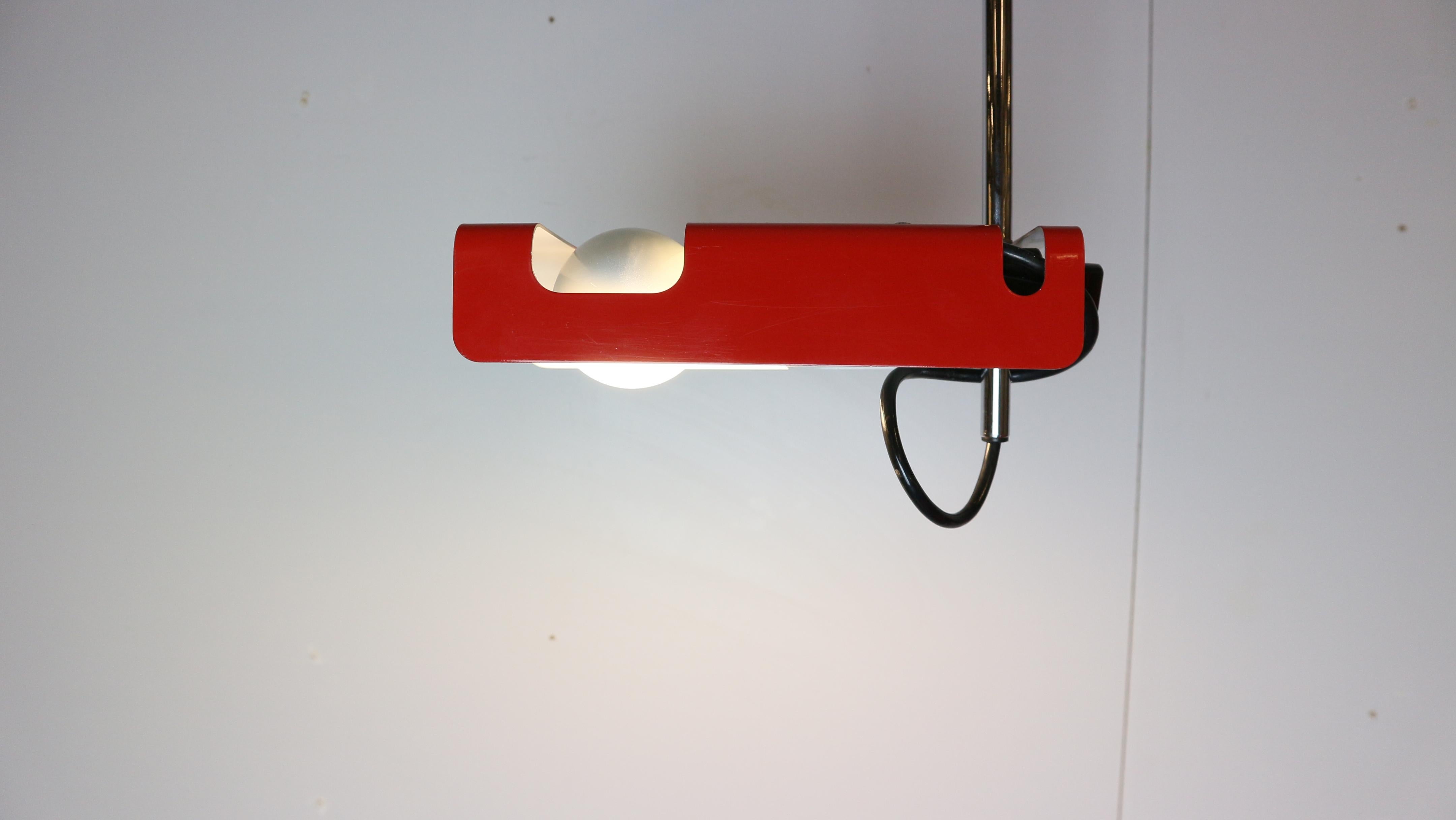 Italian Red vintage Spider Wall Lamp by Joe Colombo for O-Luce 1965s