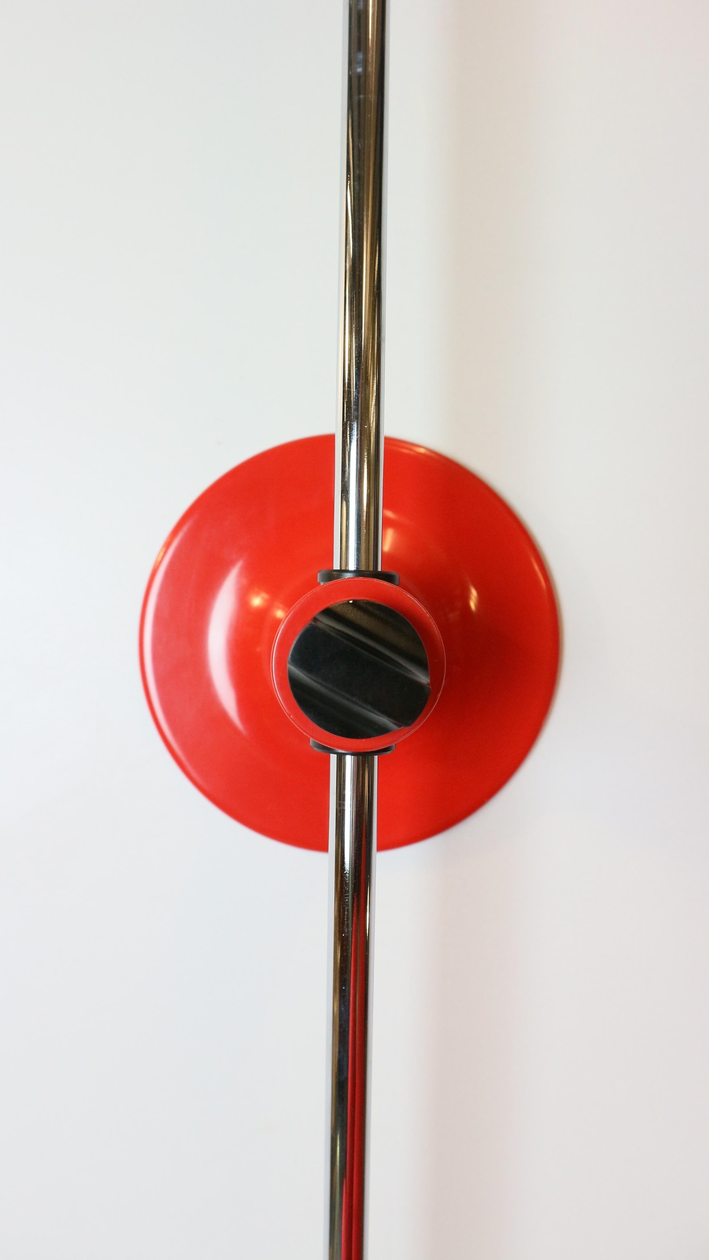 Metal Red vintage Spider Wall Lamp by Joe Colombo for O-Luce 1965s