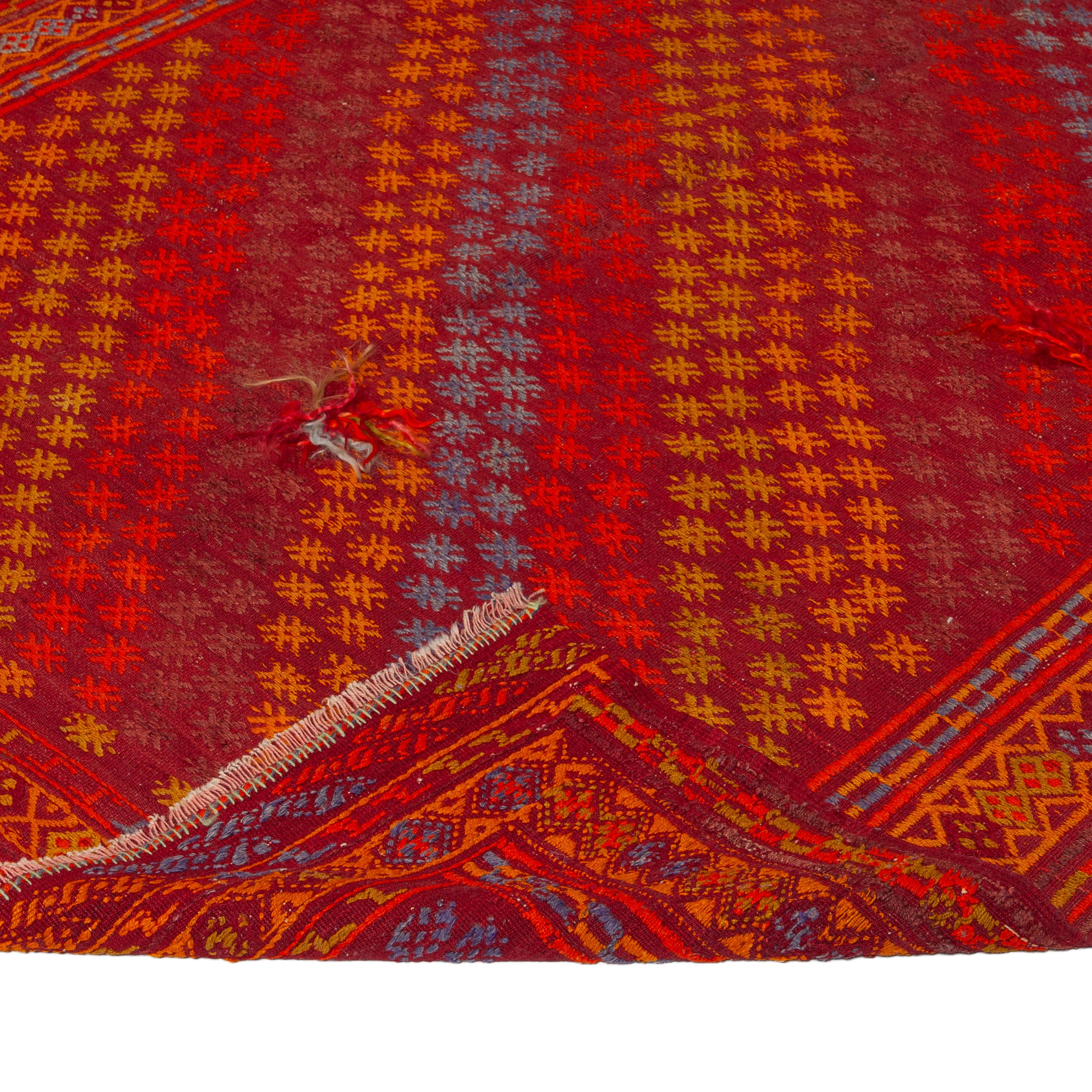 Turkish abc carpet Red Vintage Traditional Anatolian Wool Rug - 5'9