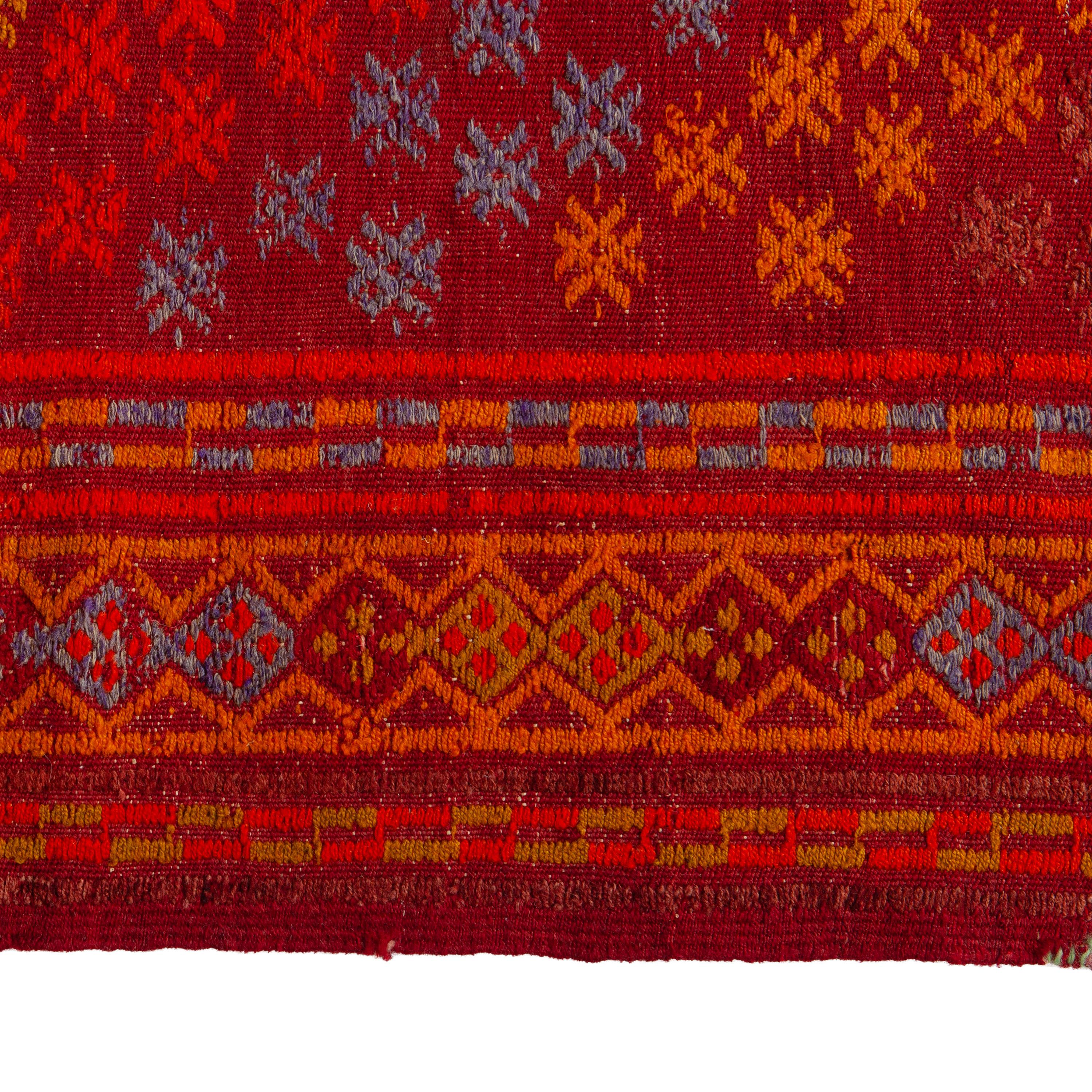 Noué à la main Tapis d'Anatolie traditionnel d'Anatolie rouge vintage - 5'9