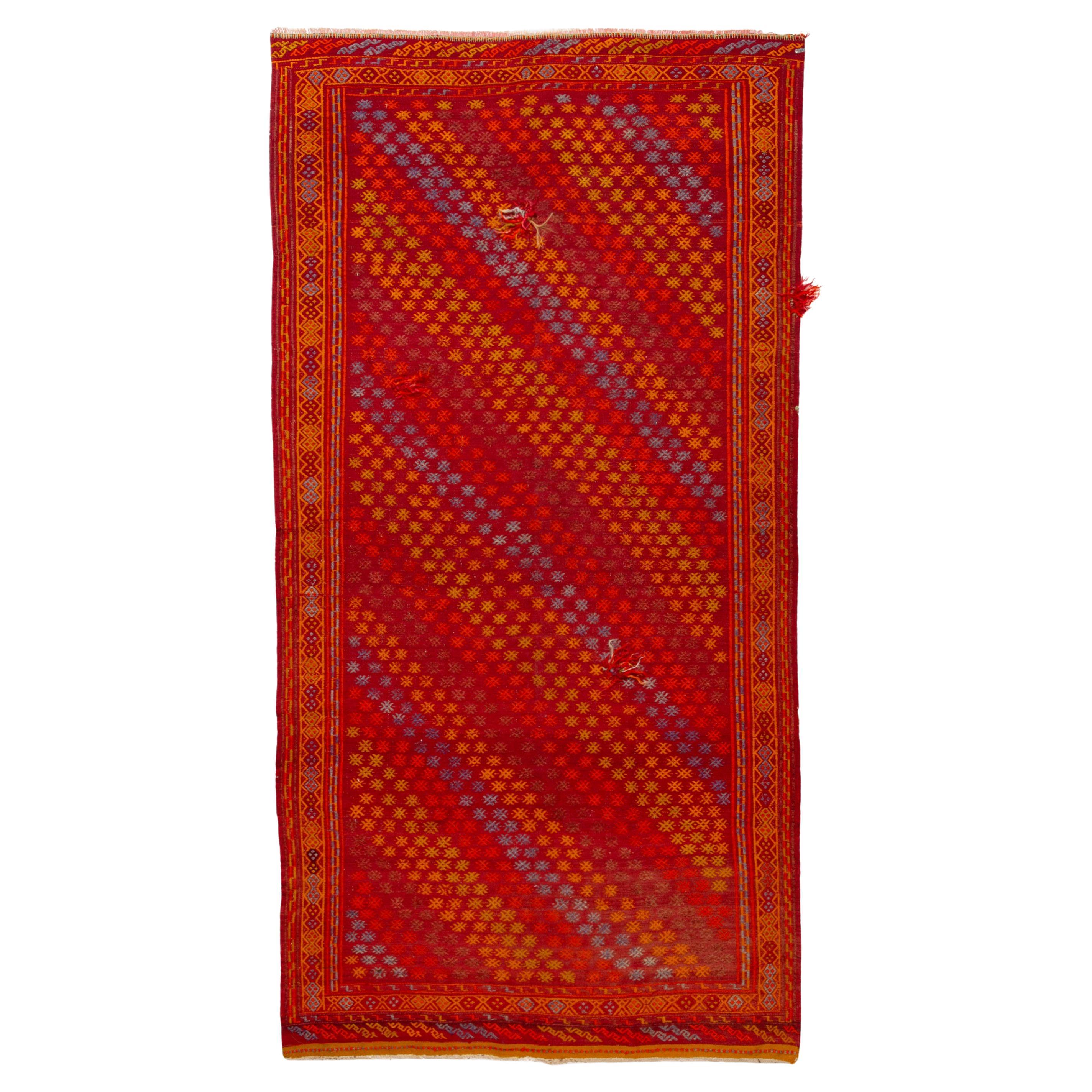 abc carpet Red Vintage Traditional Anatolian Wool Rug - 5'9" x 11'2" For Sale