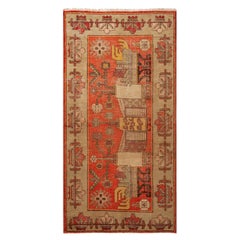 Traditioneller Kohtan-Wollteppich im Vintage-Stil aus abc-Stil in Rot - 4'3" x 8'6"