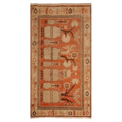 abc carpet Red Vintage Traditional Kohtan Wool Rug - 4'8" x 8'5"