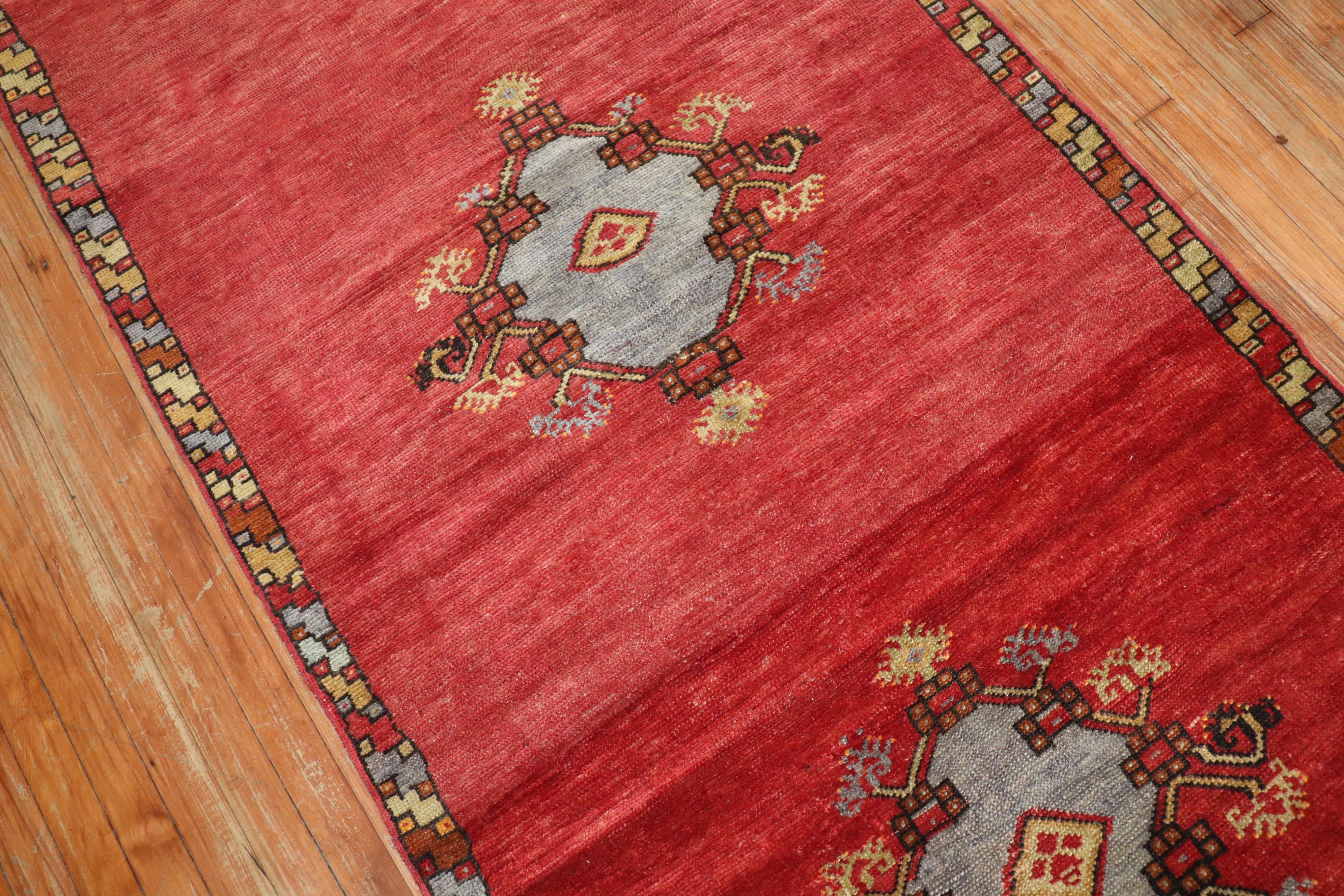 Vintage Rug 40x103 inches Red Carpet 12425 Turkish Rug Home Decor Carpet Runner Carpet Anatolian Stair Carpet