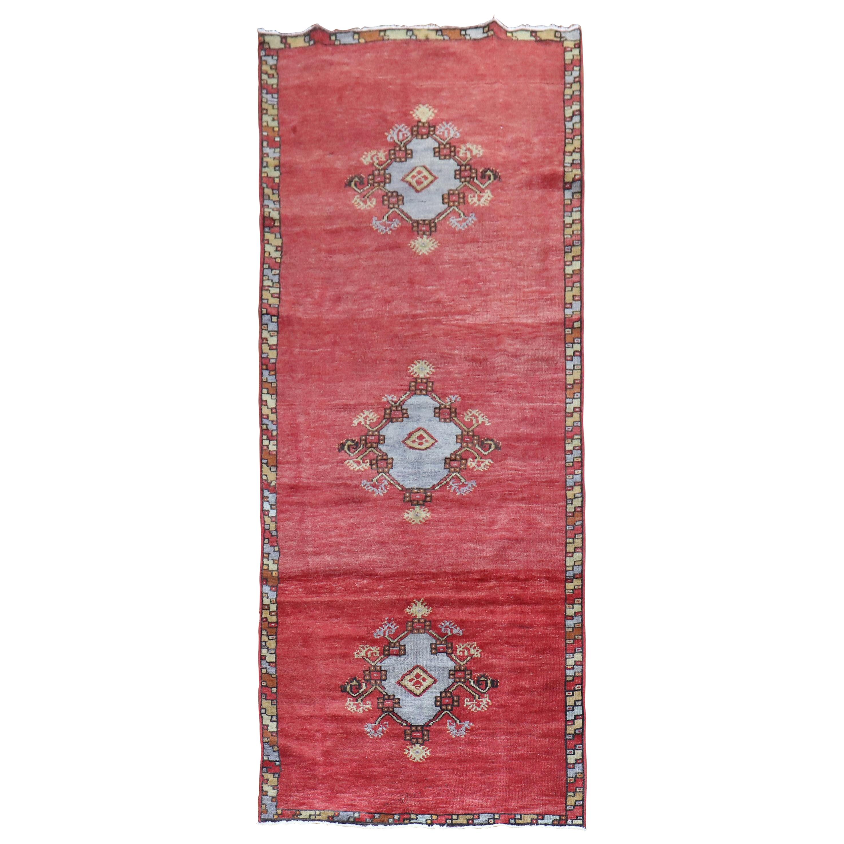 Red Vintage Turkish Anatolian Runner For Sale