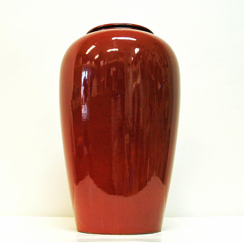 Glazed Red Vintage Vase by Scheurich 1970s, W. Germany