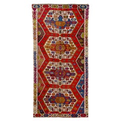 abc carpet Red Vintage Wool Kilim Rug - 5'6" x 12'2"