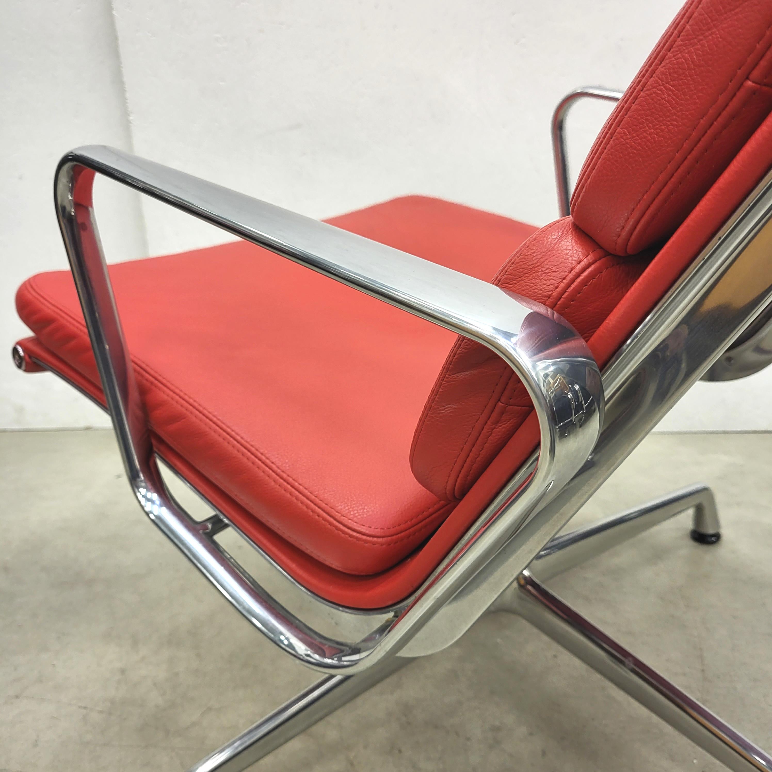 Red Vitra EA222 Soft Pad Lounge Chair & Ottoman by Charles Eames, 2013 1
