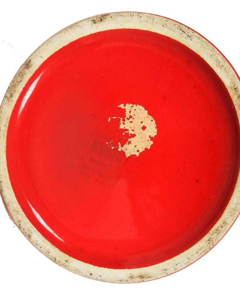 Red Vitreous China Vase Franco Pozzi Ceramics Production, Made in Italy