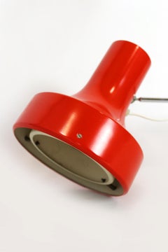 Red Wall Lamp with Adjustable Arm by Josef Hurka for Napako, 1970s