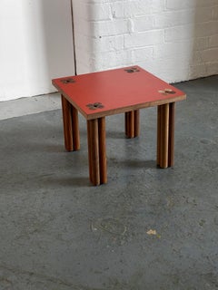 Red & Walnut Hana Side Table