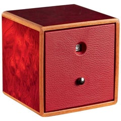 Tempo Unico Rosso Red Watch Winder Lined in Leather