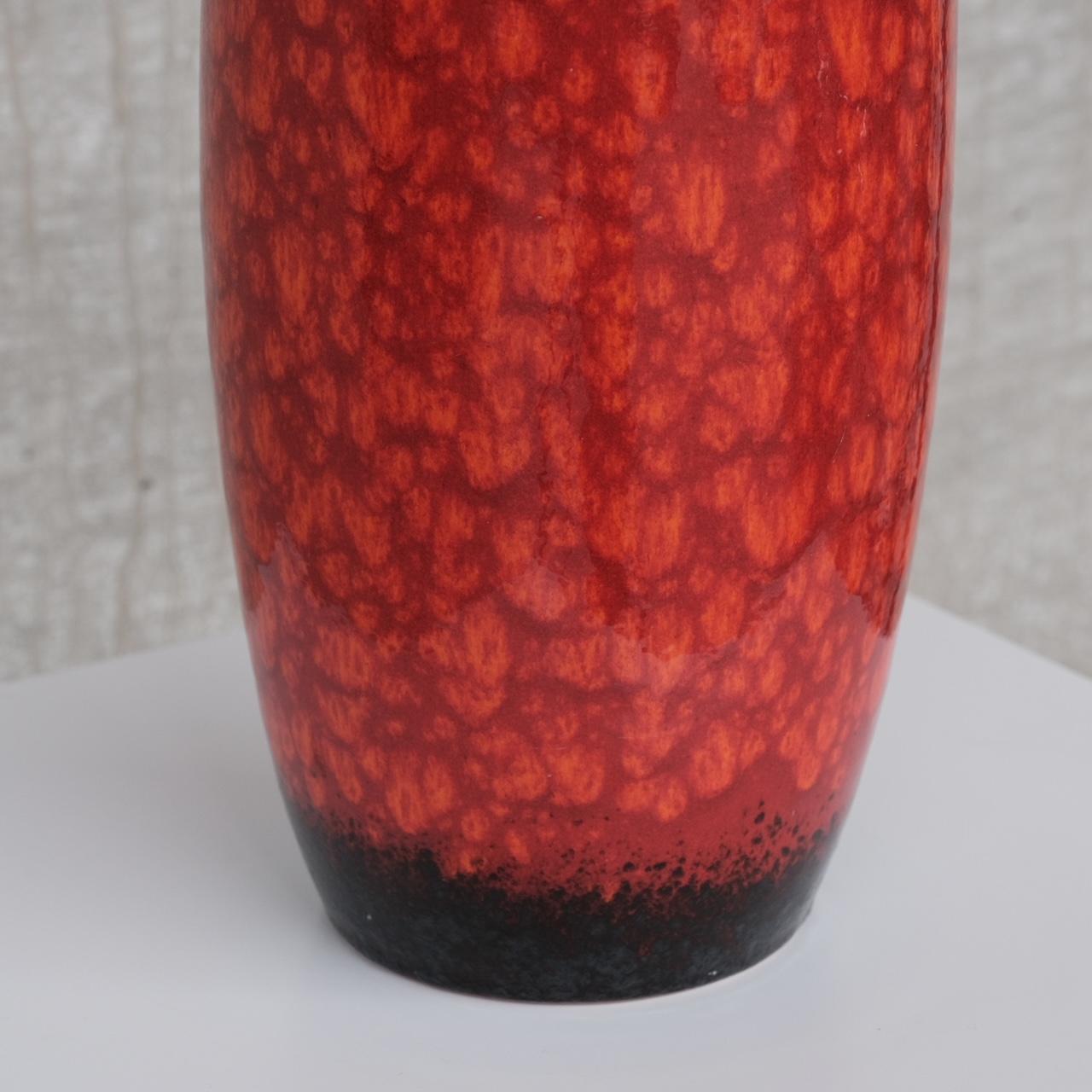 Red West German Ceramic Vase In Good Condition For Sale In London, GB