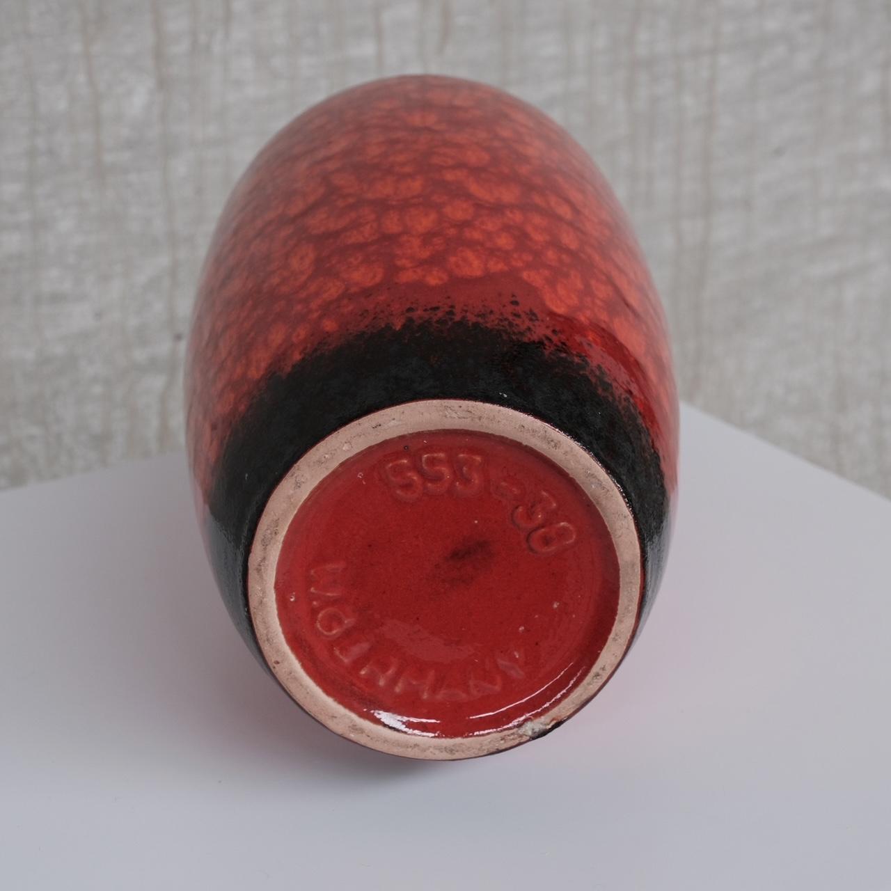 Red West German Ceramic Vase For Sale 1