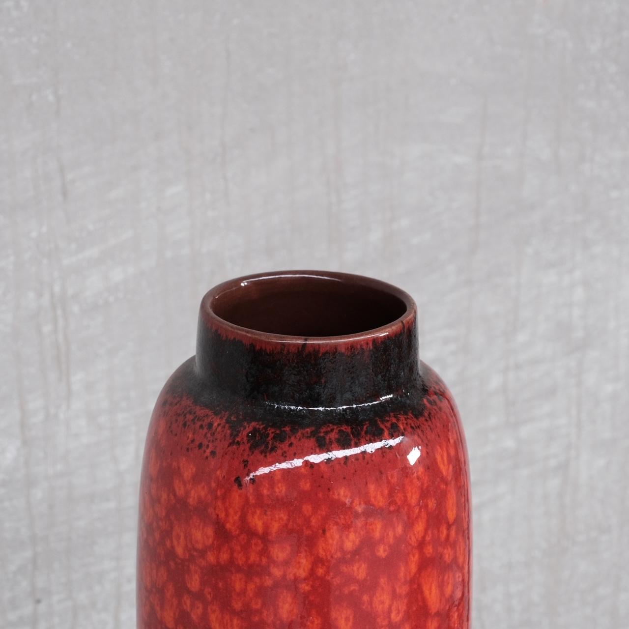 Red West German Ceramic Vase For Sale 2