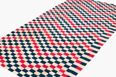 Red, White, and Blue Ewe Kente Cloth Vintage West African Textile Fabric