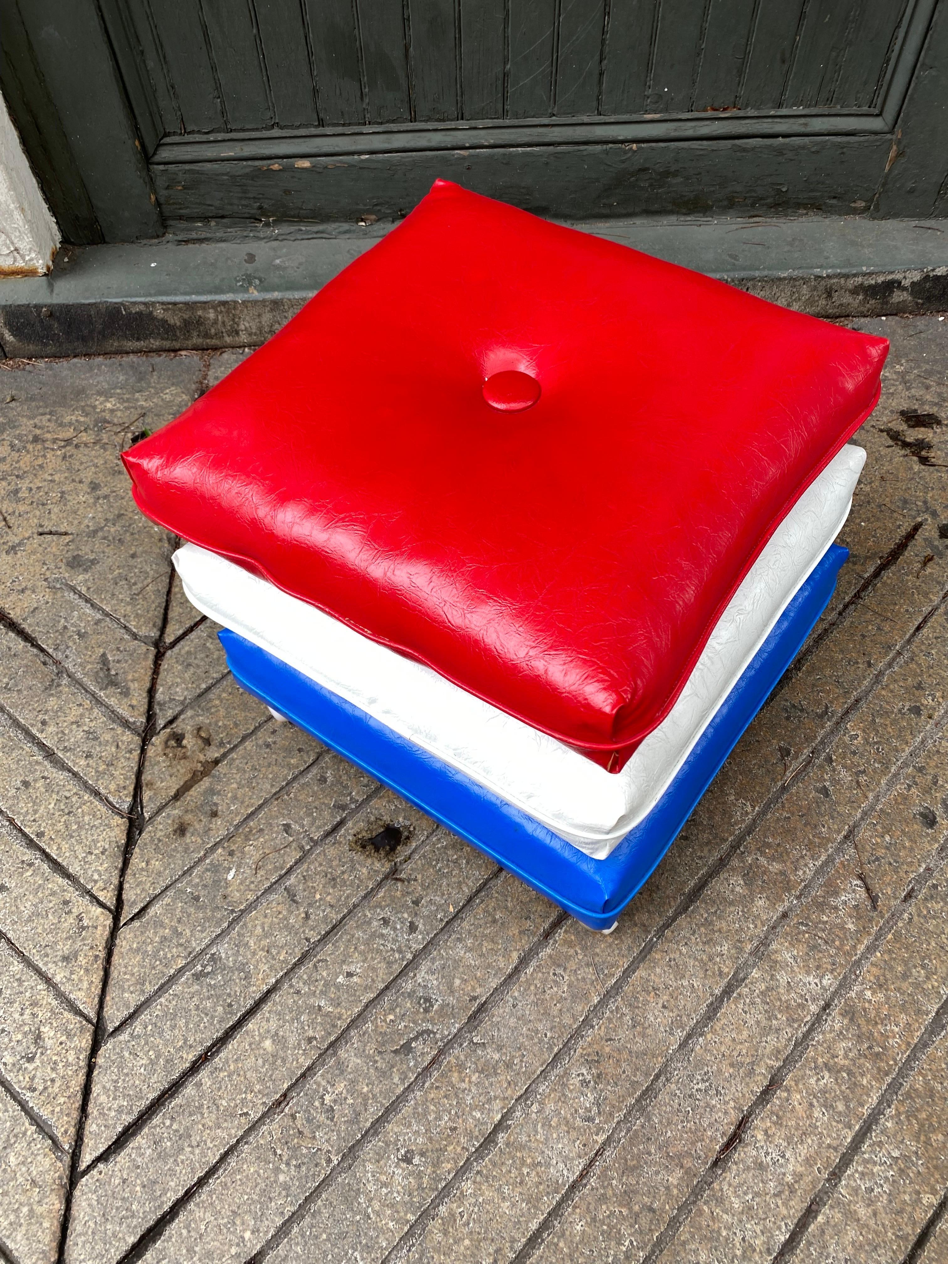 American 1970's Stacked Pillow Ottoman For Sale