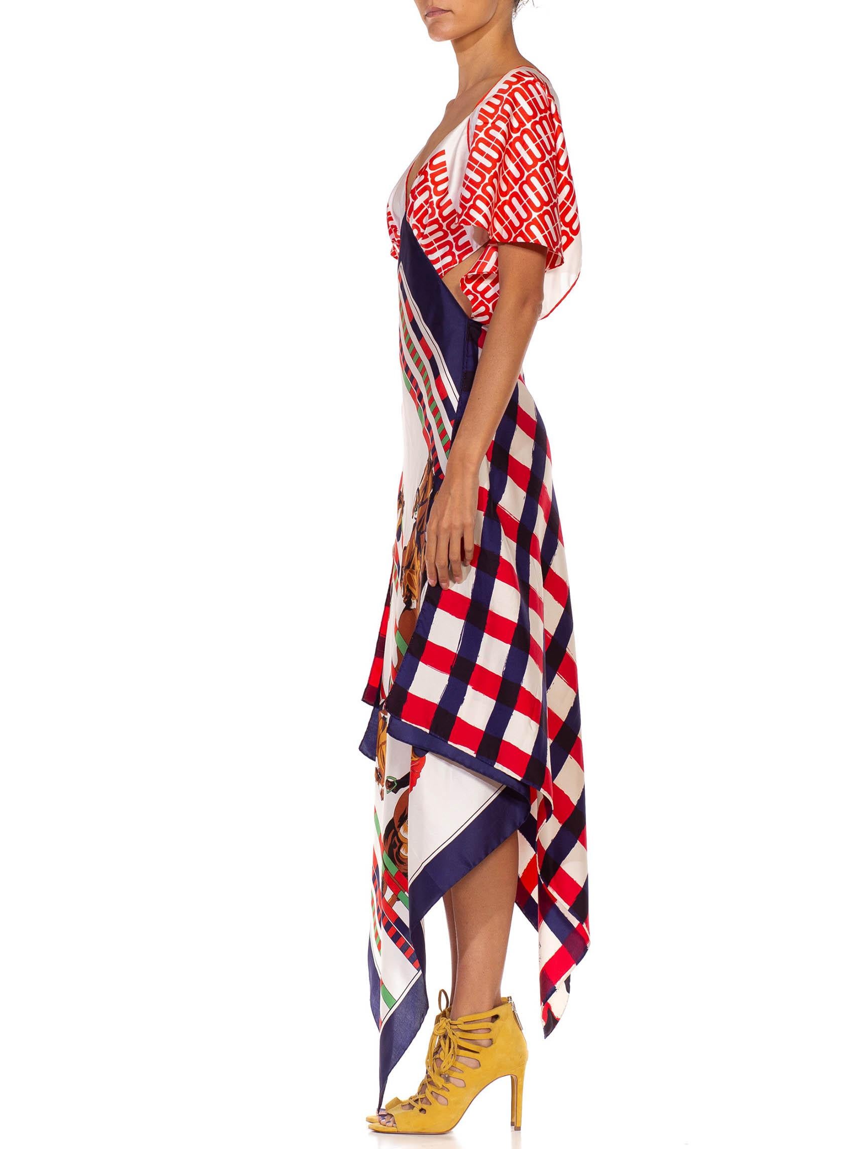 Red White & Blue Bias Cut Silk Twill Two-Scarf Equestrian Print Dress
MORPHEW COLLECTION is made entirely by hand in our NYC Ateliér of rare antique materials sourced from around the globe. Our sustainable vintage materials represent over a century