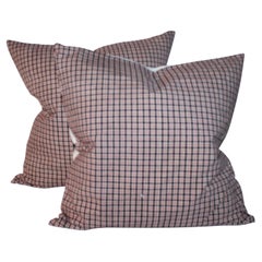 Red, White & Blue Homespun Linen Pillows, Pair