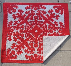 Red & White Hawaiian Quilt