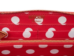 Red & White Moschino Polka Dot Continental Zip Wallet