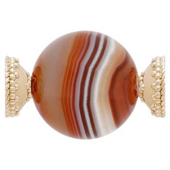 Red, White, & Orange Banded Agate 25mm Necklace Enhancer